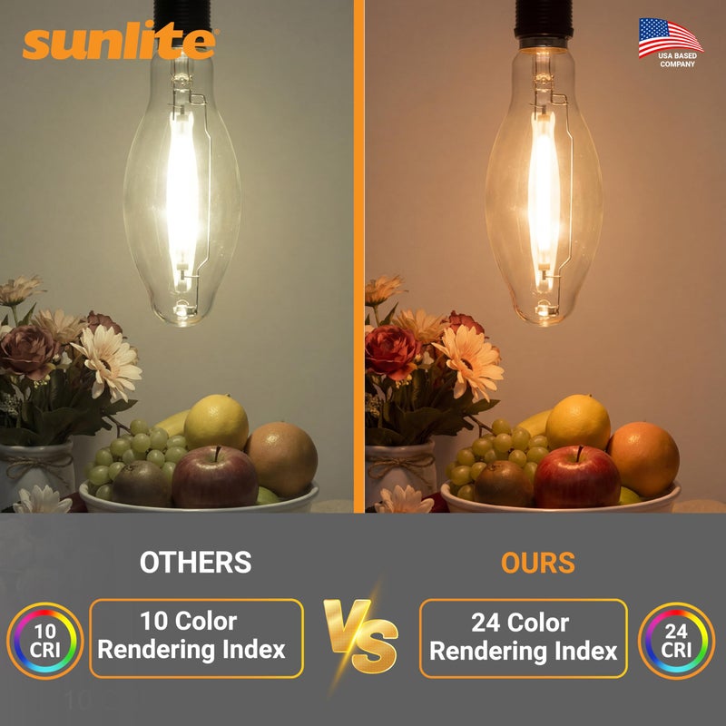 Sunlite مصباح ضوء الصوديوم عالي الضغط Sunlite 03634-SU LU250/MOG 250 واط، قاعدة موغول (E39)، رمز ANSI S50، 28000 لومن، 24000 ساعة عمر، شفاف، 2100K - Image 4